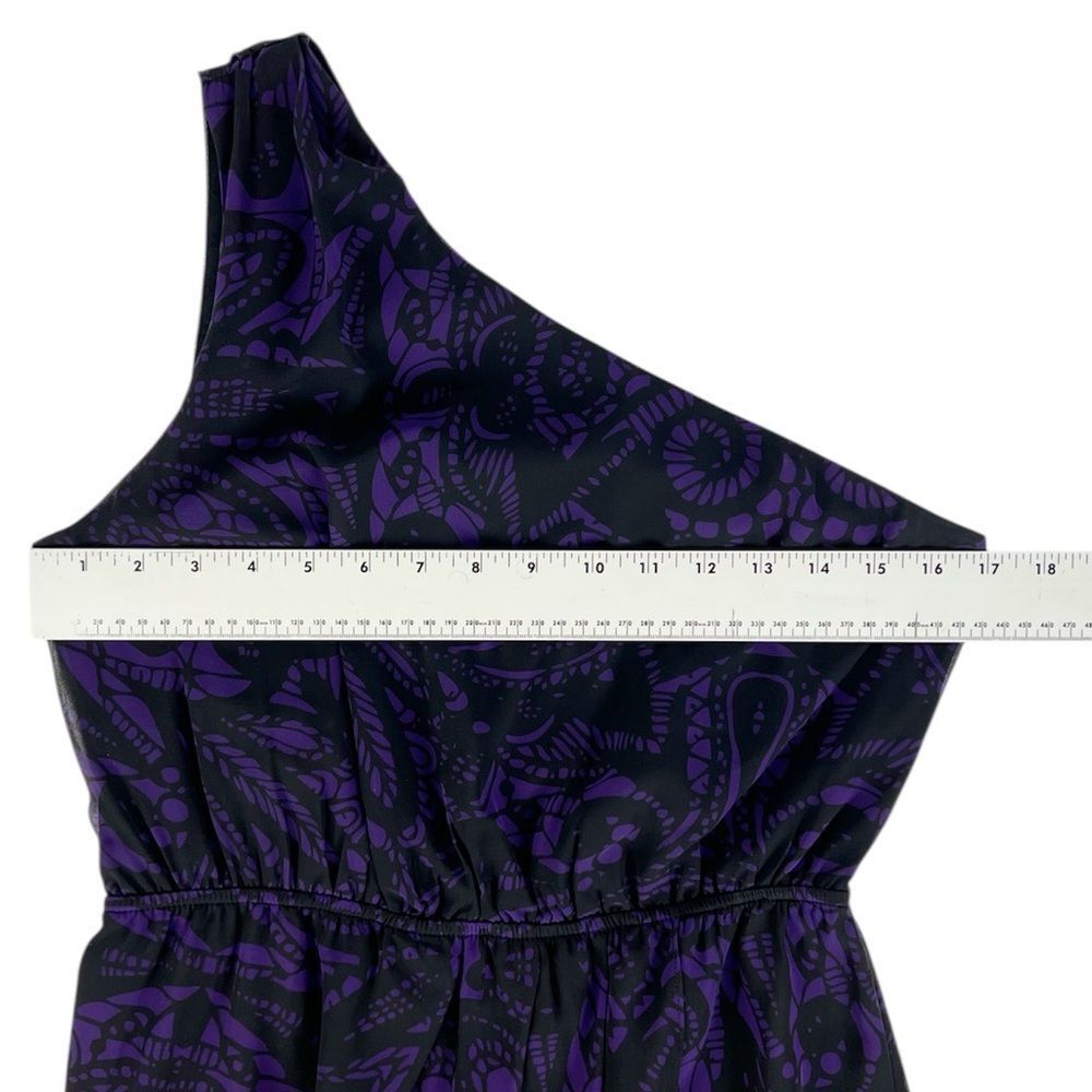 Express‎ Purple Black One Shoulder Chiffon Sheath Cocktail Dress Size Small - Picture 4 of 7